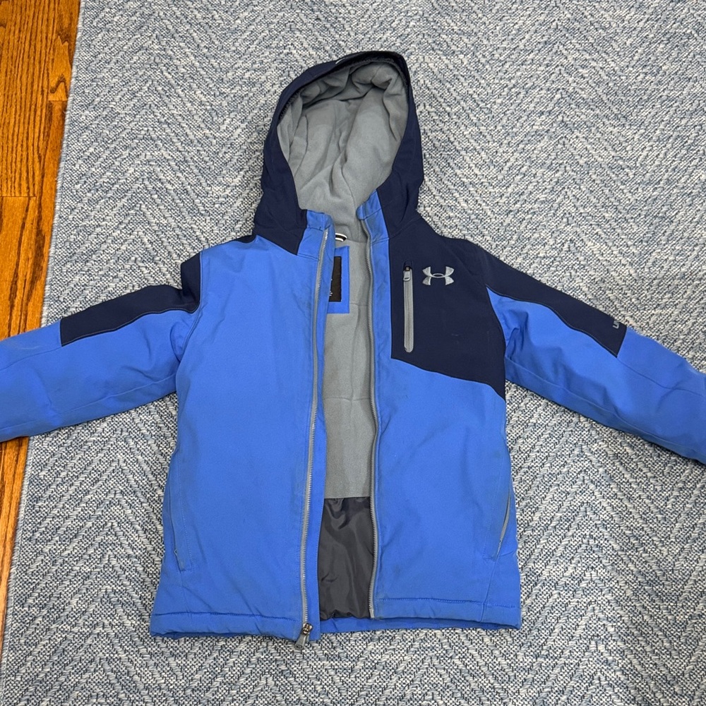 Under Armour Navy and Blue Hooded Winter Jacket